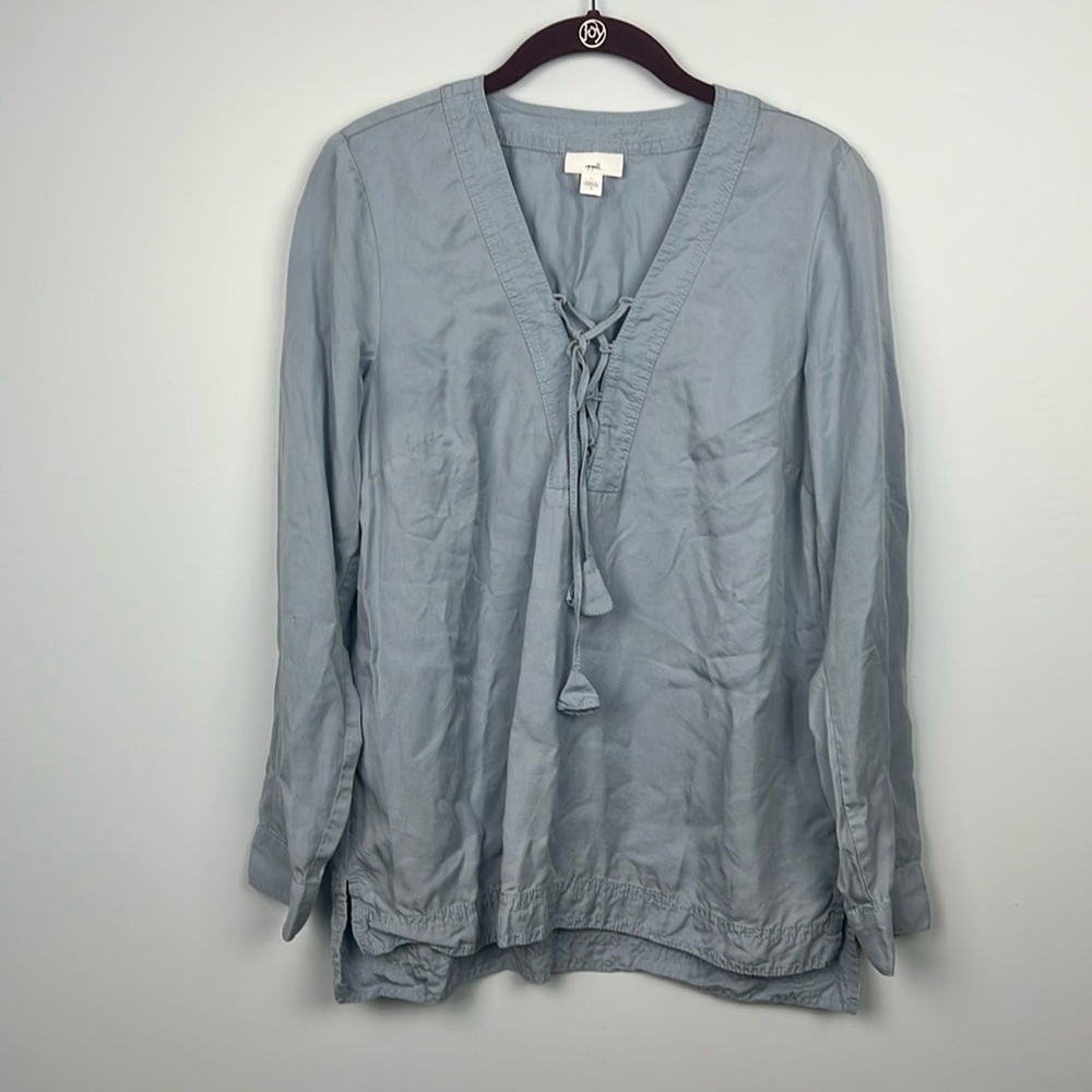 J Jill tencel Lyocell small women’s long sleeve lace up front top